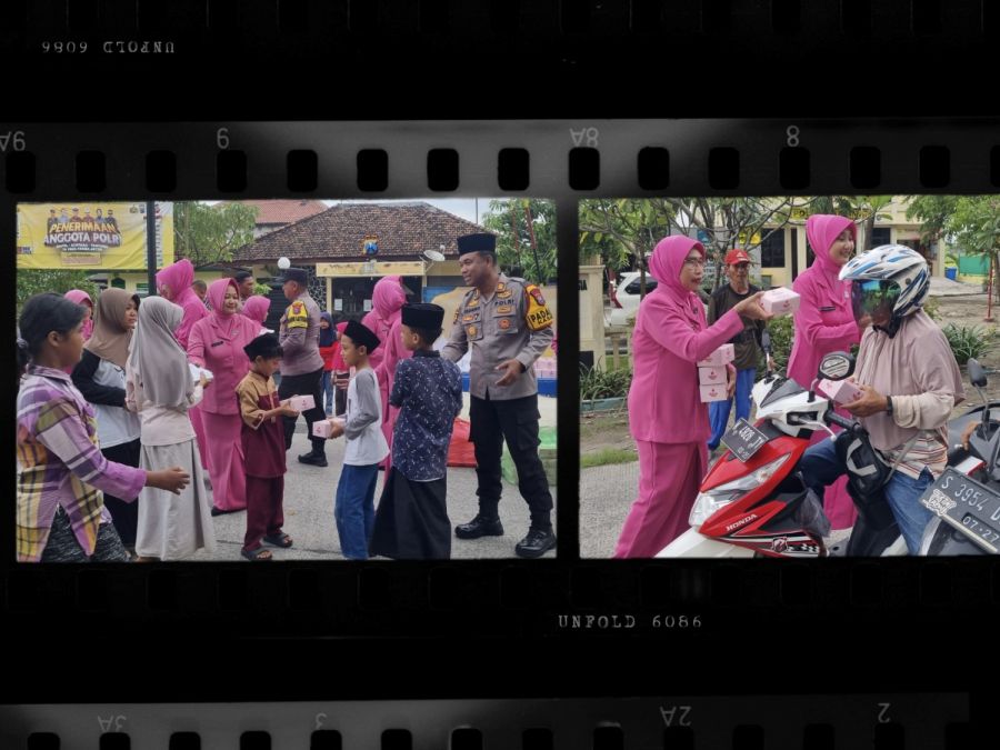Keluarga Besar Polsek Kasiman dan Bayangkari Ranting Kasiman Berbagi Takjil di Bulan Ramadan