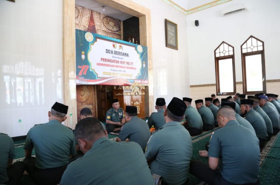 Kodim 0812 Lamongan Gelar Doa Bersama dalam Rangka Peringati HUT RI Ke 77