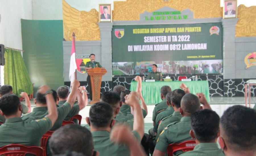 Kodim 0812/Lamongan Gelar Binsiap Apwil Dan Puanter Semester II TA 2022