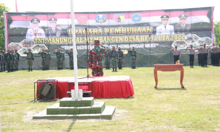 Kodim 0812/Lamongan Gelar Gladi Bersih Persiapan Upacara Pembukaan TMMD ke-114