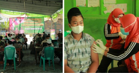 Kodim 0812/Lamongan Gelar Vaksinasi dosis II untuk Santri dan Pelajar di (Ponpes)
