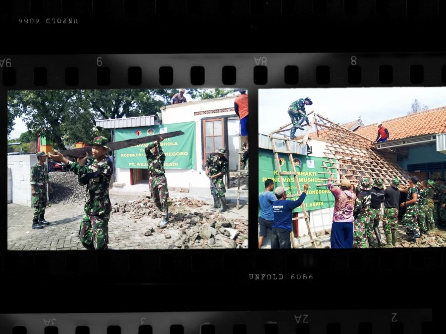 Kodim 0813 Bojonegoro dan PT. Waja Dwi Abadi Bersinergi Renovasi Mushola SDN Siwalan 1