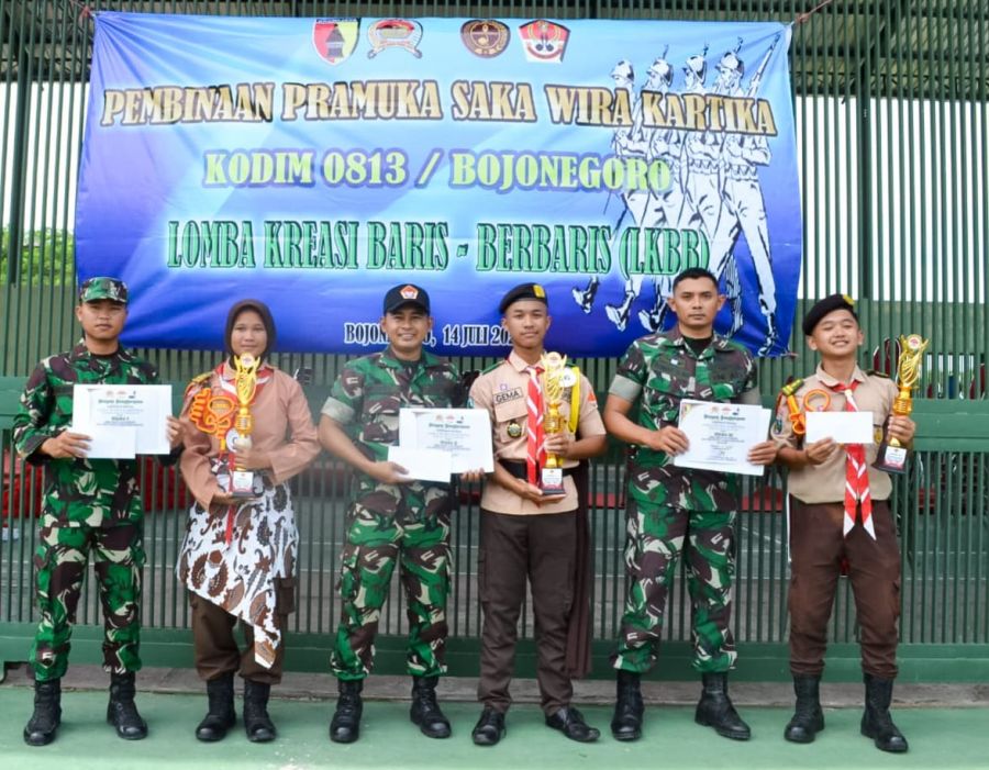Kodim 0813 Bojonegoro Gelar Lomba Baris Berbaris Saka Wira Kartika Tahun 2023
