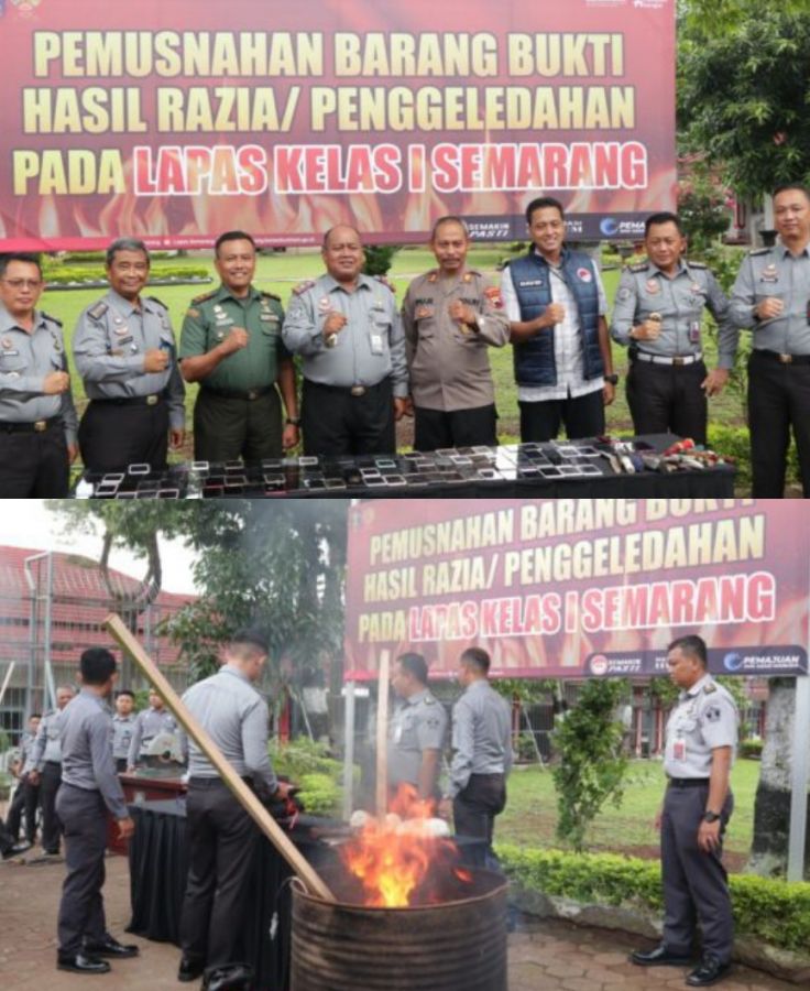 Konsisten Jaga Intregritas, Lapas Semarang Musnahkan Barang Larangan