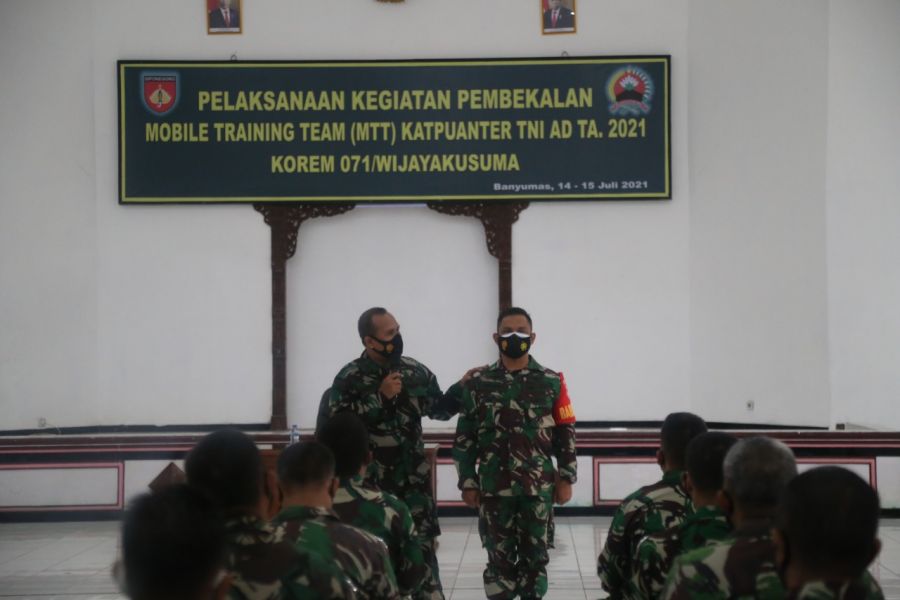 Korem 071/Wijayakusuma Gelar Pembekalan MTT Katpuanter TNI AD TA 2021