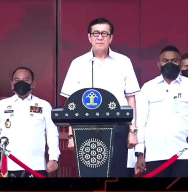 Lapas Bojonegoro Ikuti Apel Bersama Menkumham RI Secara Daring di Awal Tahun 2023