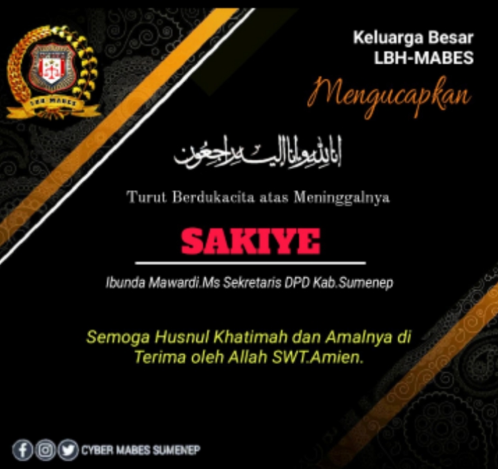 LBH MABES  Berduka Cita atas Wafatnya Ibunda Mawardi MS