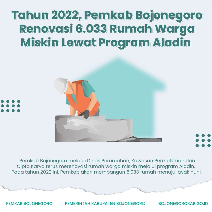 Lewat Program Aladin, Pemkab Bojonegoro Renovasi 6.033 Rumah Warga Miskin di Tahun 2022