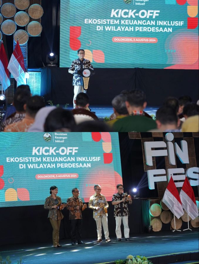 Launcing Kick Off EKI Di Dologede, Mensetneg Pratikno, Dewan OJK, Dan Pj Adriyanto Pukul Kentongan 