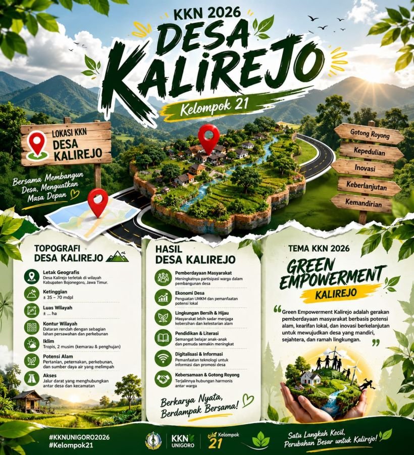 Mahasiswa KKN Unigoro Kelompok 21 Siap Transformasi Potensi Desa Kalirejo