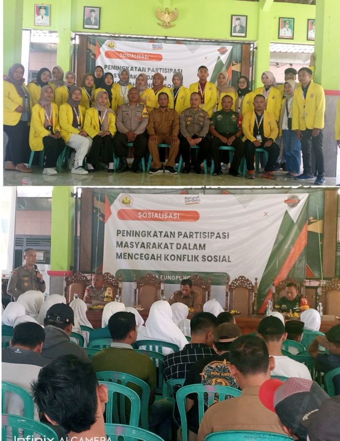 Mahasiswa Unigoro Bersenergi Dengan Pemdes Pungpungan Gelar Sosialisasi Pencegahan Konflik Sosial