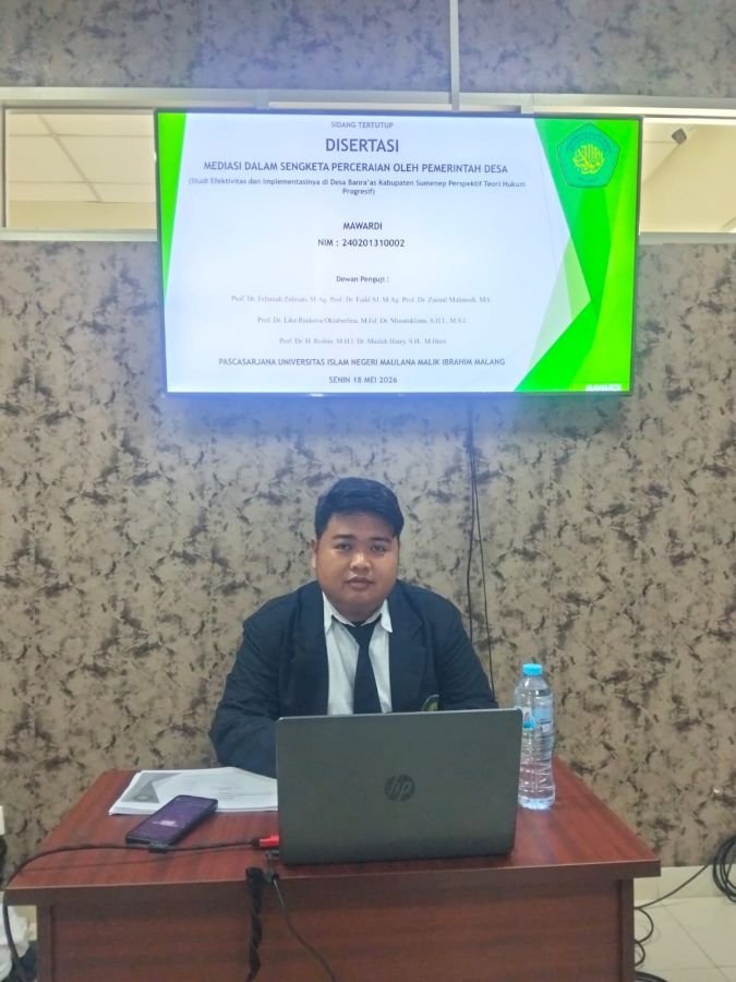 Mawardi : Pemuda Asal Gili Iyang Sumenep Tuntaskan Sidang Tertutup Doktoral dalam Empat Semister