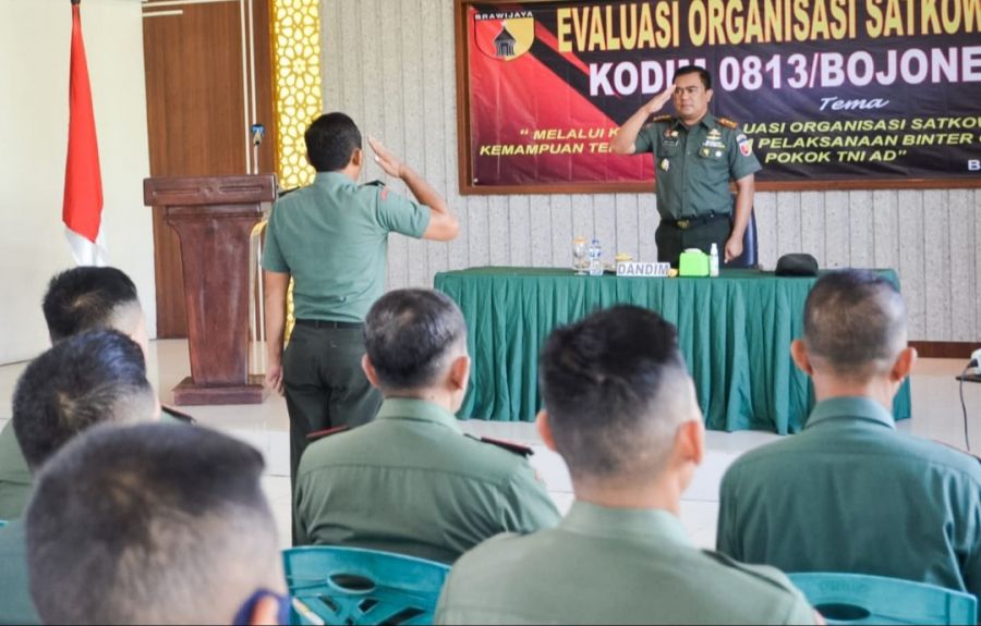 Optimalkan Kinerja Satuan, Kodim 0813 Bojonegoro gelar Evaluasi Organisasi Satkowil