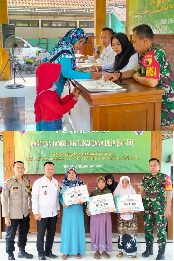 Pastikan Berjalan Tertib, Babinsa Koramil Dander Kodim 0813 Bojonegoro Dampingi Penyaluran BLT-DD
