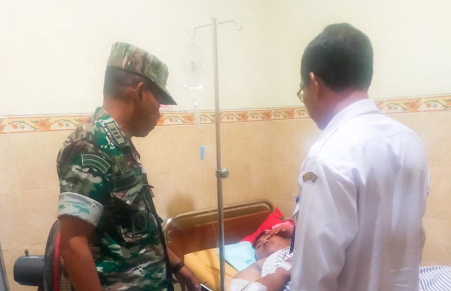 Peduli, Danramil Kalitidu Kodim 0813 Bojonegoro Sambangi Korban Penganiayaan