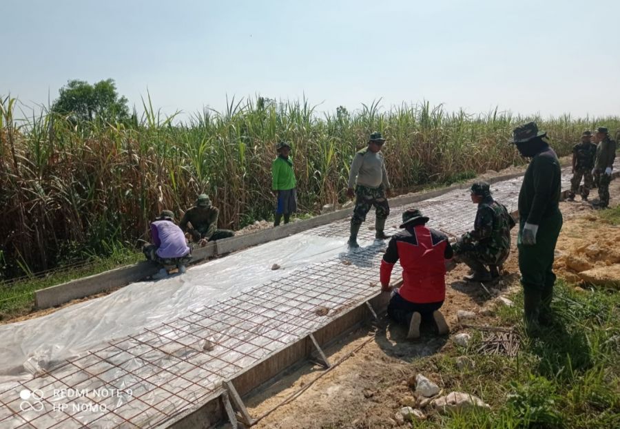 Pembangunan Jalan Rabat Beton Dalam TMMD ke 114, Permudah Akses Perekonomian Masyarakat