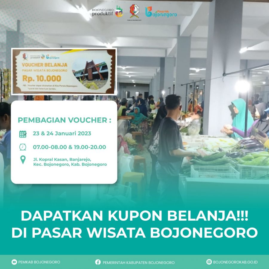 Pemkab Bojonegoro Akan Bagikan Lagi 1000 Kupon Belanja di Pasar Wisata Tiap Harinya
