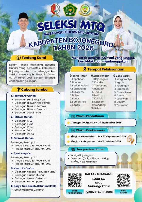 Pemkab Bojonegoro Akan Gelar MTQ Tahun 2026, Berikut Jadwal dan Ketentuannya