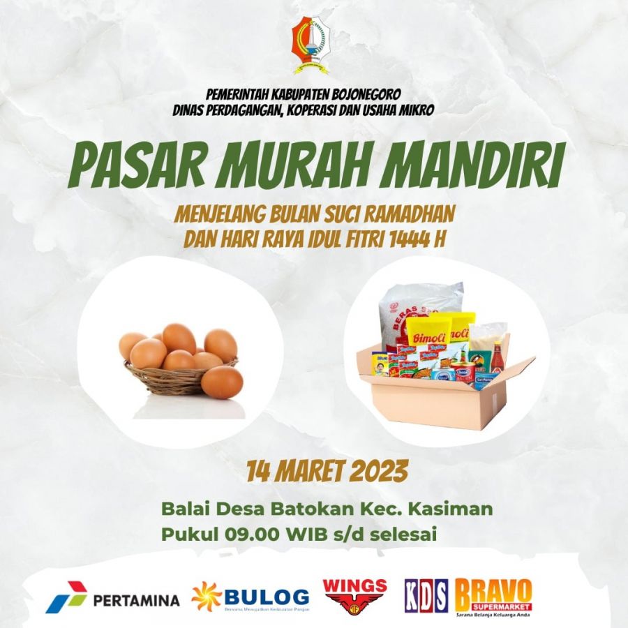 Pemkab Bojonegoro akan Gelar Pasar Murah Jelang Ramadhan dan Idul Fitri