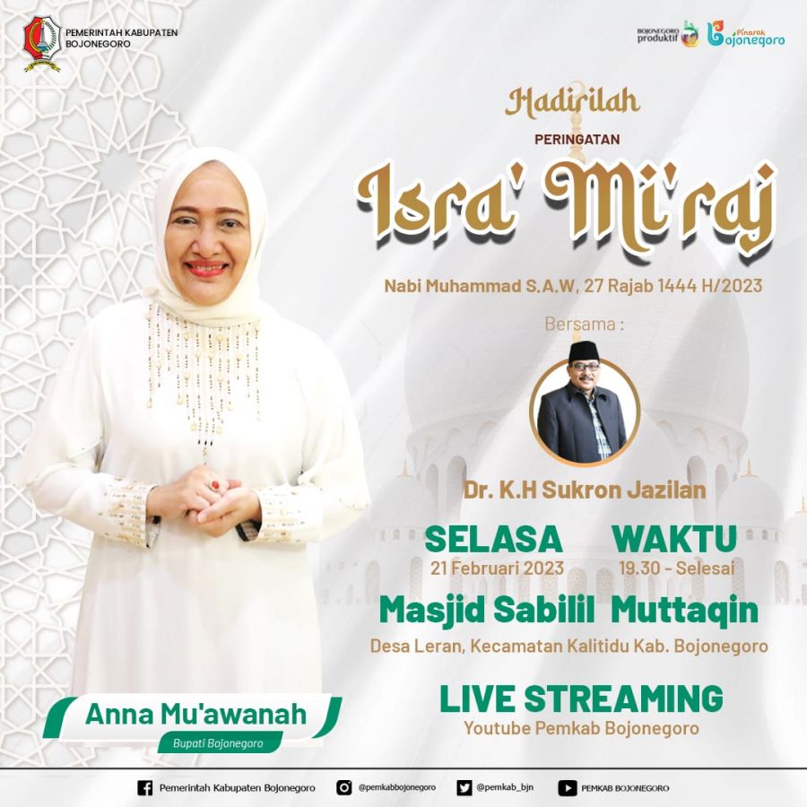 Pemkab Bojonegoro Akan Gelar Pengajian Peringati Isra' Mi'raj Nabi Muhammad SAW