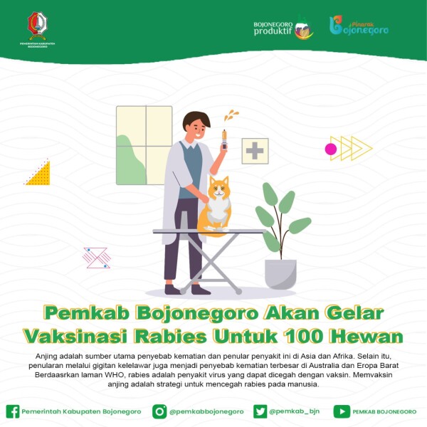 Pemkab Bojonegoro Akan Gelar Vaksinasi Rabies untuk 100 hewan