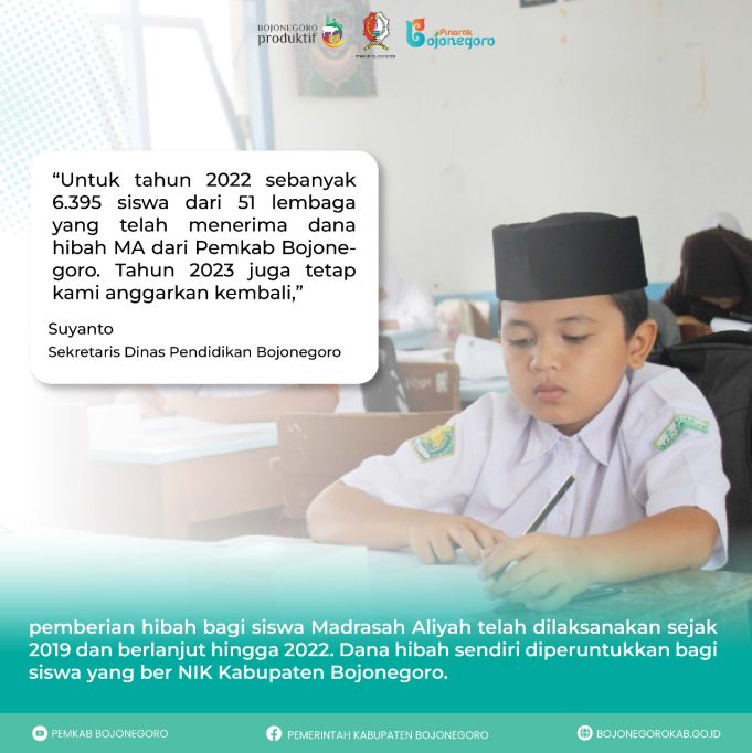 Pemkab Bojonegoro Beri Dana Hibah Kepada Siswa Madrasah Aliyah Sejak 2019 Silam