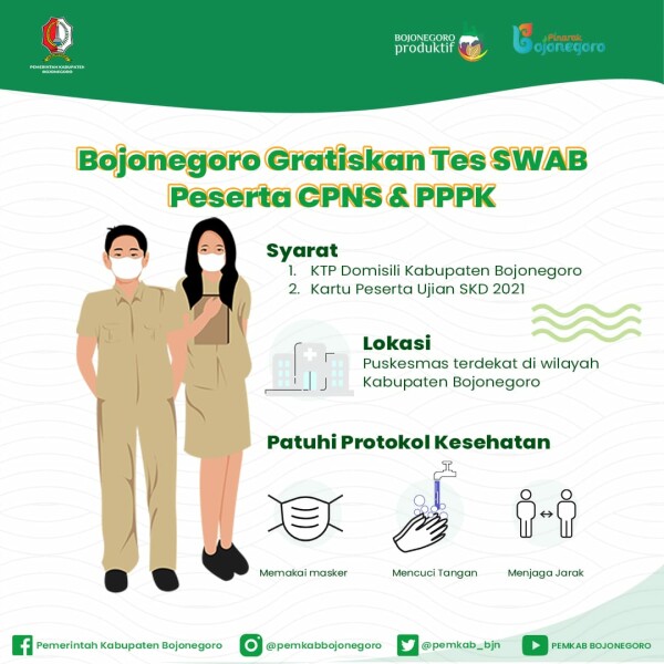 Pemkab Bojonegoro Gratiskan Tes Swab Antigen Bagi Peserta Tes CPNS dan PPPK
