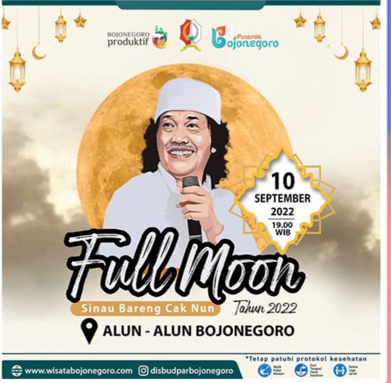Pemkab Bojonegoro Hadirkan Cak Nun di Acara Full Moon Sinau Bareng 