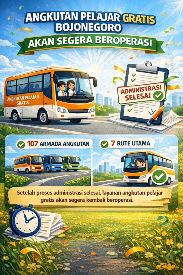 Pemkab Bojonegoro Pastikan Angkutan Pelajar Gratis Akan Kembali Beroperasi