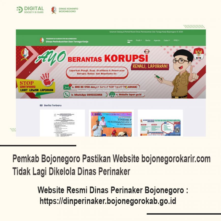 Pemkab Bojonegoro Pastikan Website bojonegorokarir.com Tidak Lagi Dikelola Dinas Perinaker