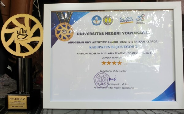 Pemkab Bojonegoro Raih Anugerah UNY Network Award 2022, Program SDM Terbaik