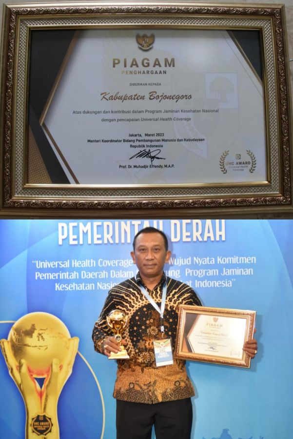 Pemkab Bojonegoro Terima Penghargaan Universal Health Coverage (UHC) dari Wapres RI