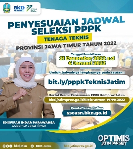Pemprov Jatim Buka Pendaftaran Seleksi PPPK Tenaga Teknis 442 Formasi