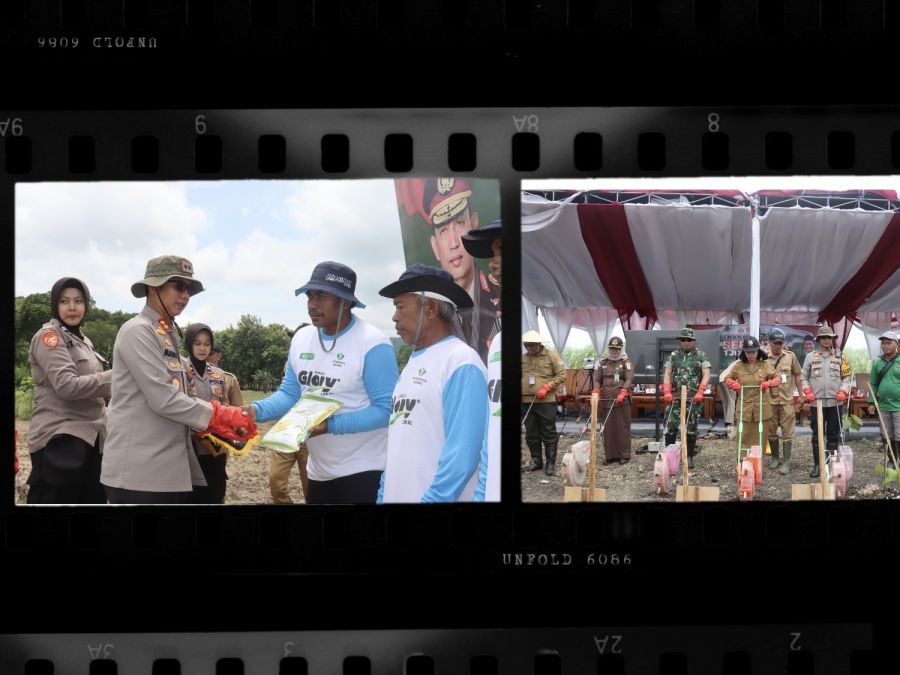 Penanaman Jagung serentak 1 juta hektar melalui zoom meeting di desa clebung kec. Bubulan
