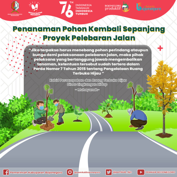 Penanaman Pohon Kembali Sepanjang Proyek Pelebaran Jalan 
