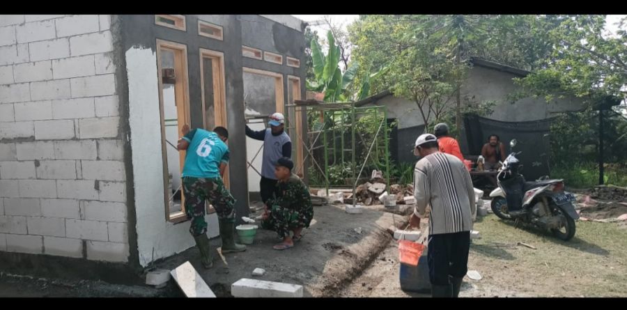 Pengerjaan Rumah Mbah Karep dalam program TMMD ke 114 dikebut