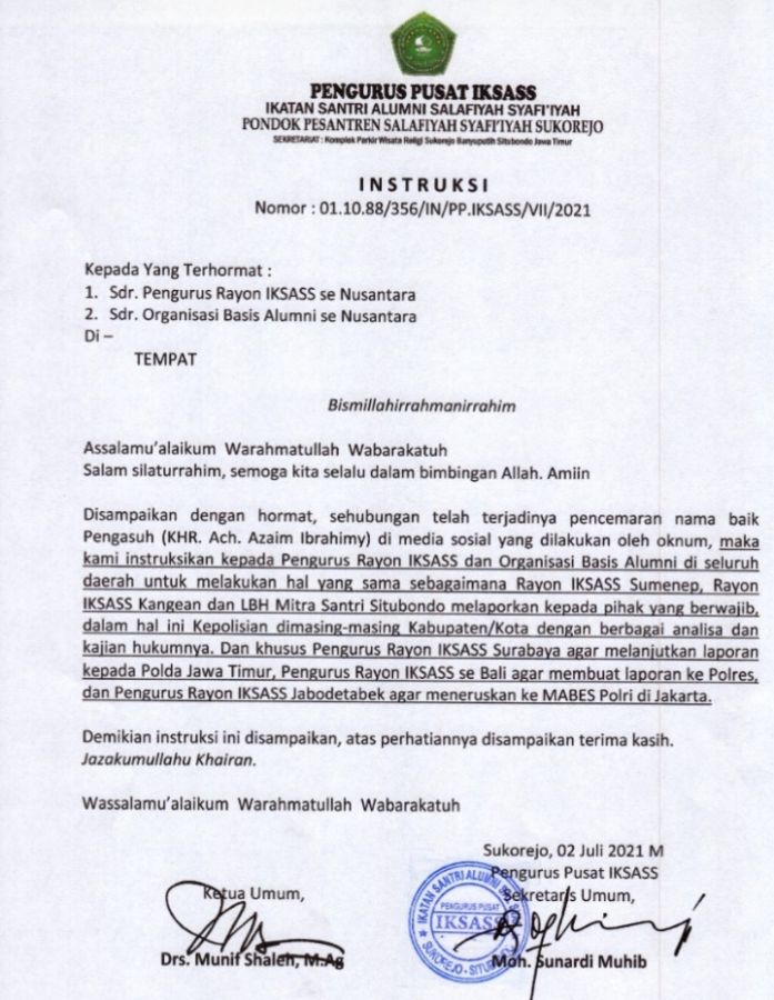 Pengurus Pusat IKSASS Instruksikan Alumni Melanjutkan Pelaporan Hingga Mabes Polri