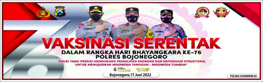 Peringati Hari Jadi Bhayangkara ke 76, Polsek Sumberrejo Adakan Vaksinasi dan Doorprize Untuk Pesert