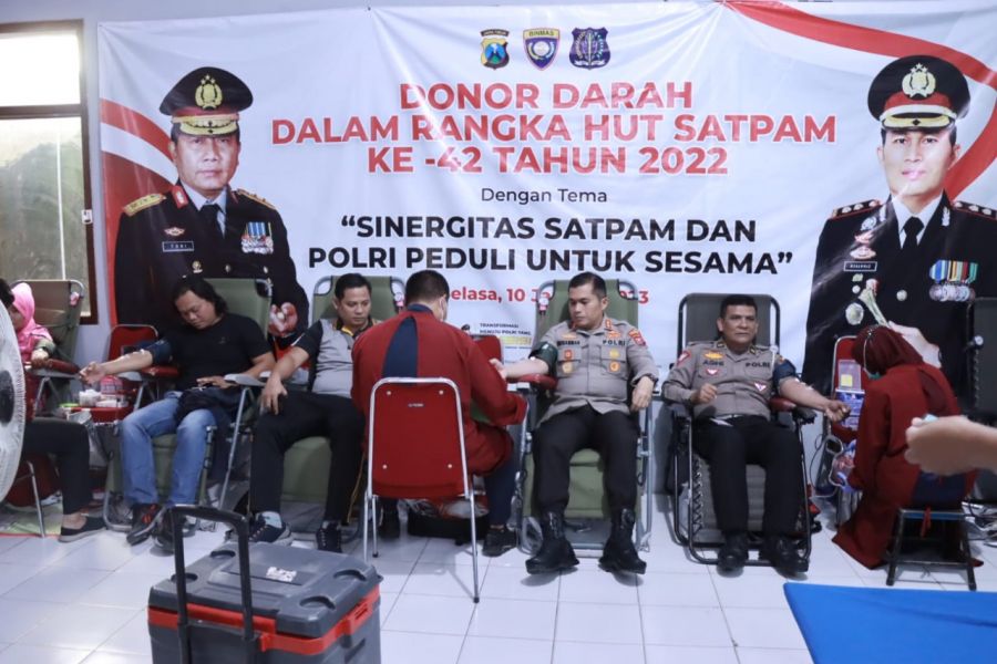 Peringati HUT Satpam Ke-42, Polres Bojonegoro Gelar Donor Darah