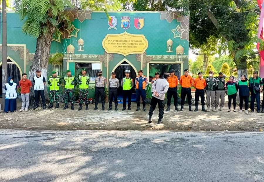 Personel Gabungan di Bojonegoro Laksanakan PAM Lebaran Idul Fitri 1444 Hijriah