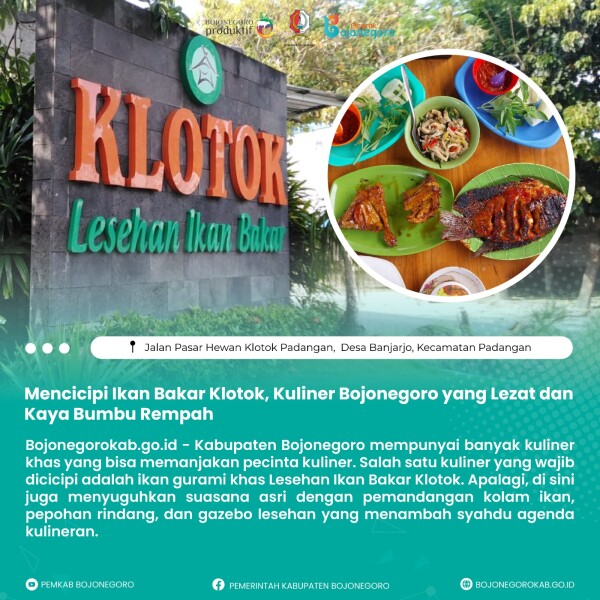 Pinarak Bojonegoro Cicipi Ikan Bakar Klotok, Kuliner Bojonegoro yang Lezat dan Kaya Bumbu Rempah 