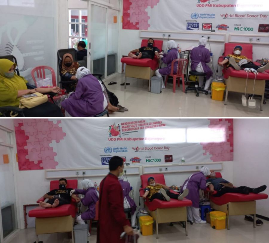 PMI Kabupaten Bojonegoro Adakan Donor Darah Massal  Di Peringatan Hari Donor Darah Sedunia 2022