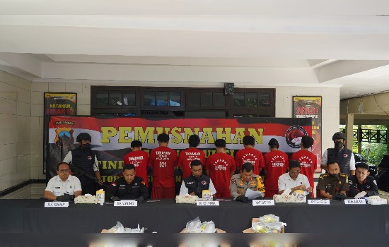 Polda Jateng Musnahkan 47,8 Kilogram BB Sabu dan 34.743 Butir Pil Ekstasi