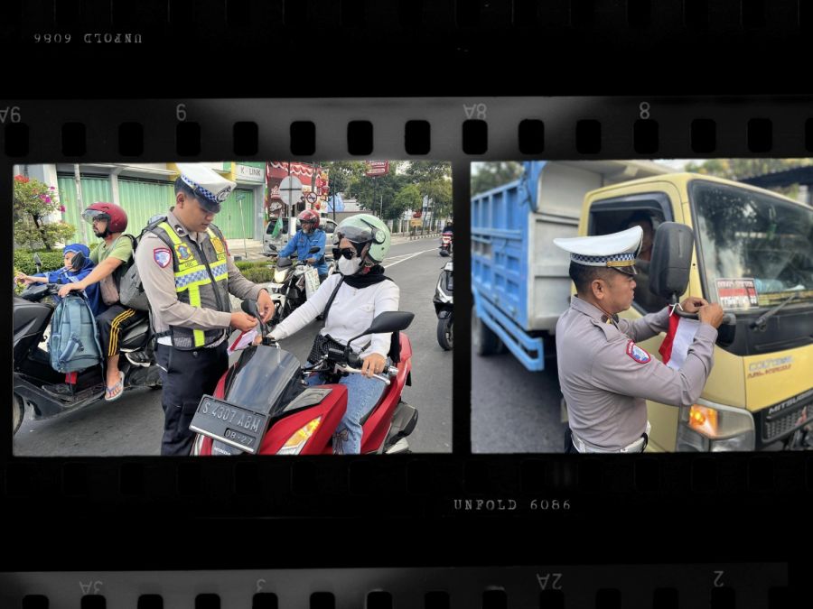Polres Bojonegoro Bagikan Bendera Merah Putih