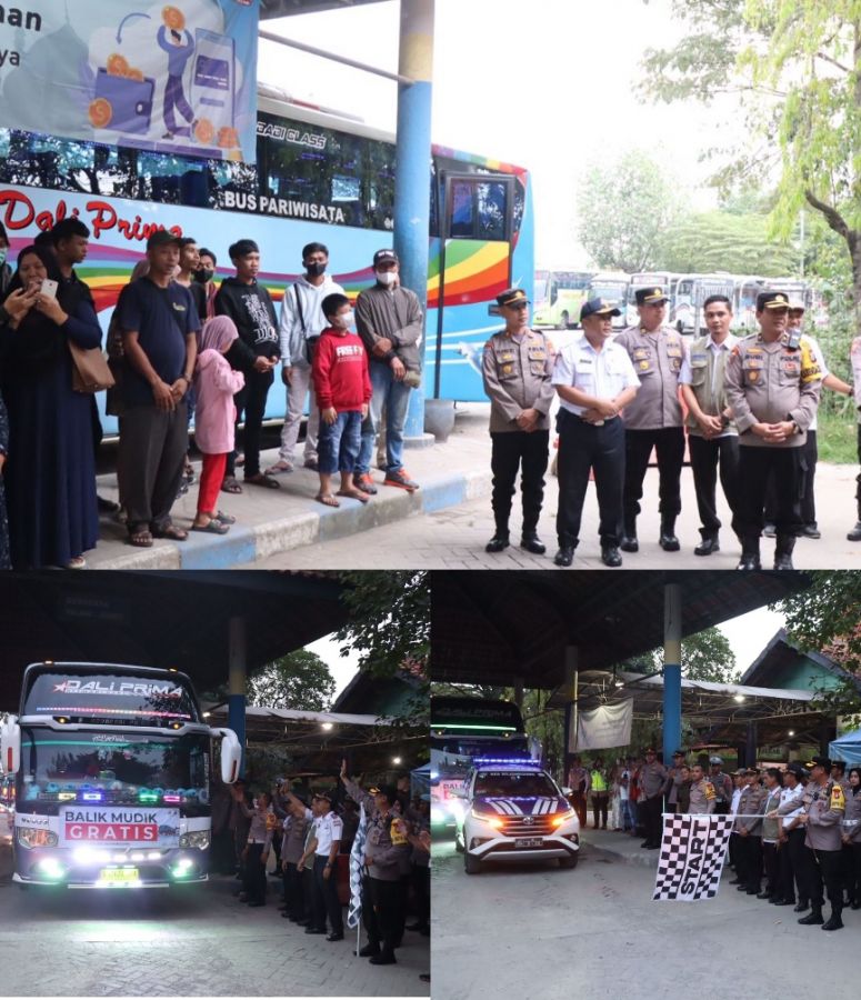 Polres Bojonegoro Berangkatkan Tiga Bus Balik Mudik Gratis Tujuan Jakarta