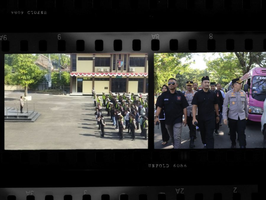 Polres Bojonegoro Kawal Keberangkatan Ratusan Warga Baru IKSPI Kera Sakti ke Padepokan Pusat Madiun