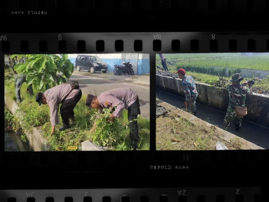 Polsek dan Koramil Juga Kecamatan Kalitidu Gelar Karya Bakti