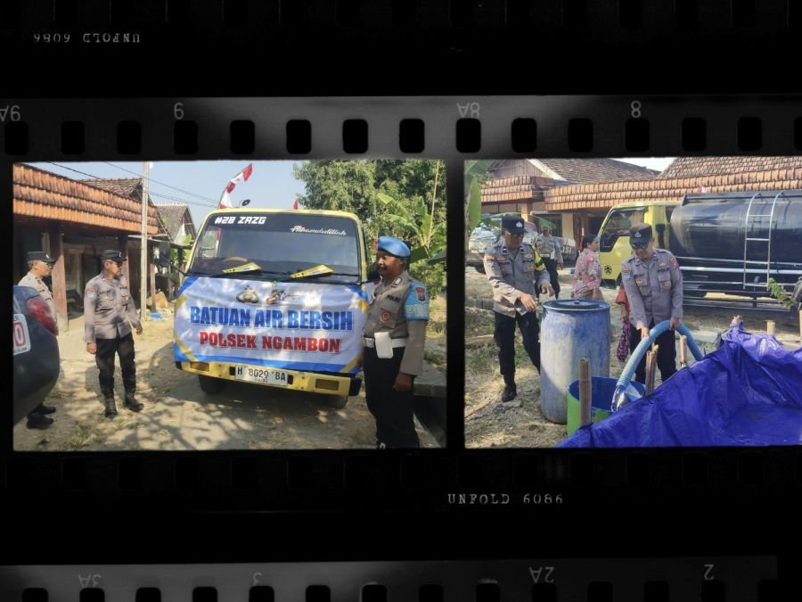 Polsek Ngambon Distribusikan 8.000 Liter Air Bersih