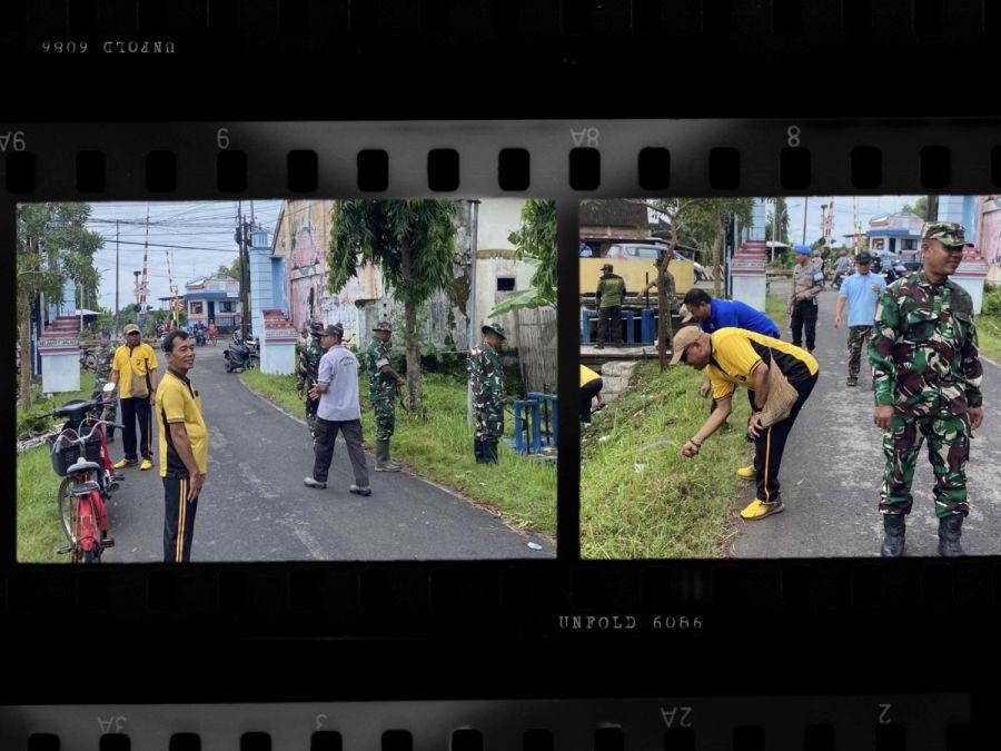Polsek Sumberrejo Bersama TNI dan Forpimca juga Masyarakat Desa Prayungan Lakukan Kerja Bakti