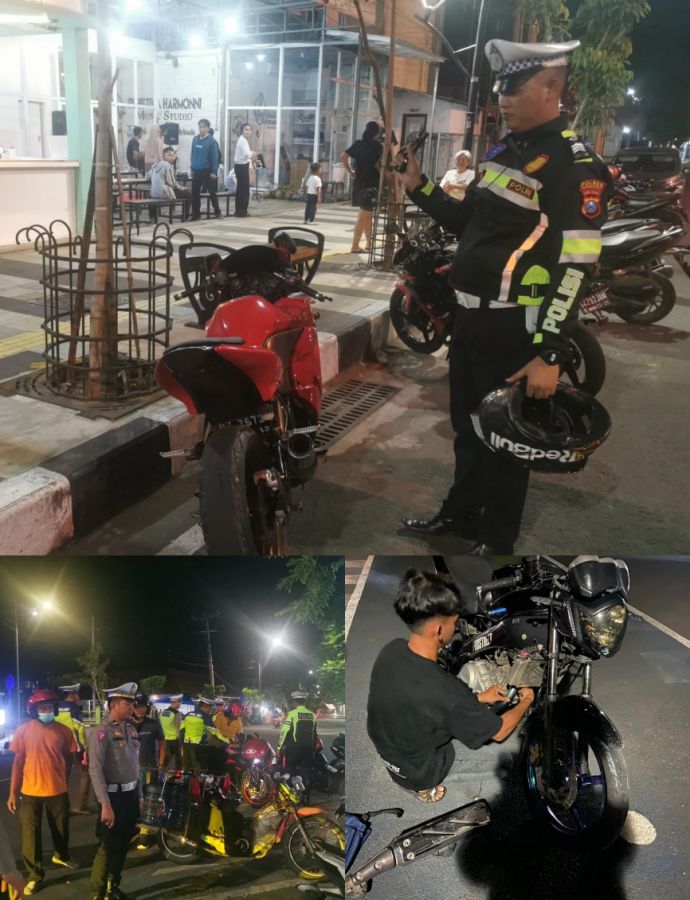 Respon Keluhan Masyarakat, Satlantas Polres Bojonegoro Gelar Patroli dan Penertiban Knalpot Brong